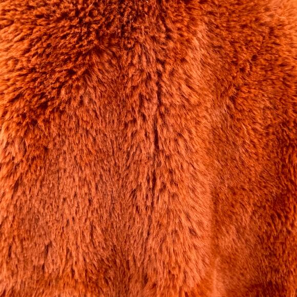 Mystree Brown Orange Faux Fur Sherpa Teddy Bear Leopard Lined Winter Jacket M - Picture 9 of 11